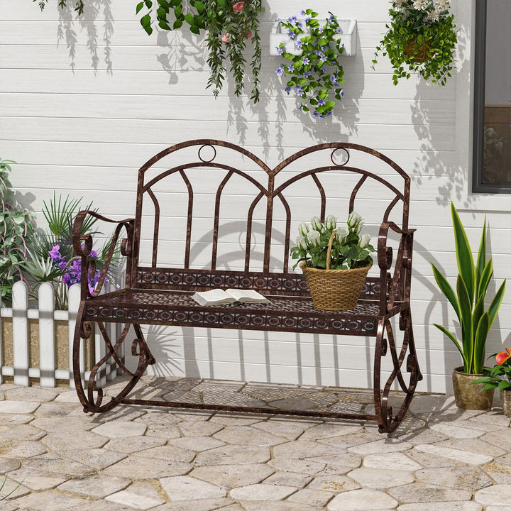 Rocking Chair Swing Bench Loveseatetal Bronze Garden Outdoor