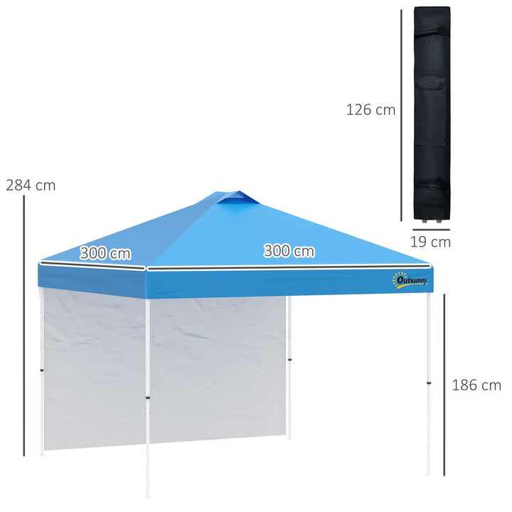 xM Pop Up Gazebo Tent with Sidewall, Roller Bag, Blue