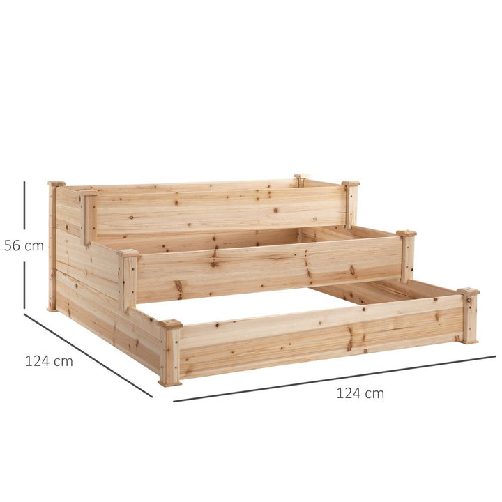 Wooden Raised Bed -Tier Planter Kit Elevated Plant Box 