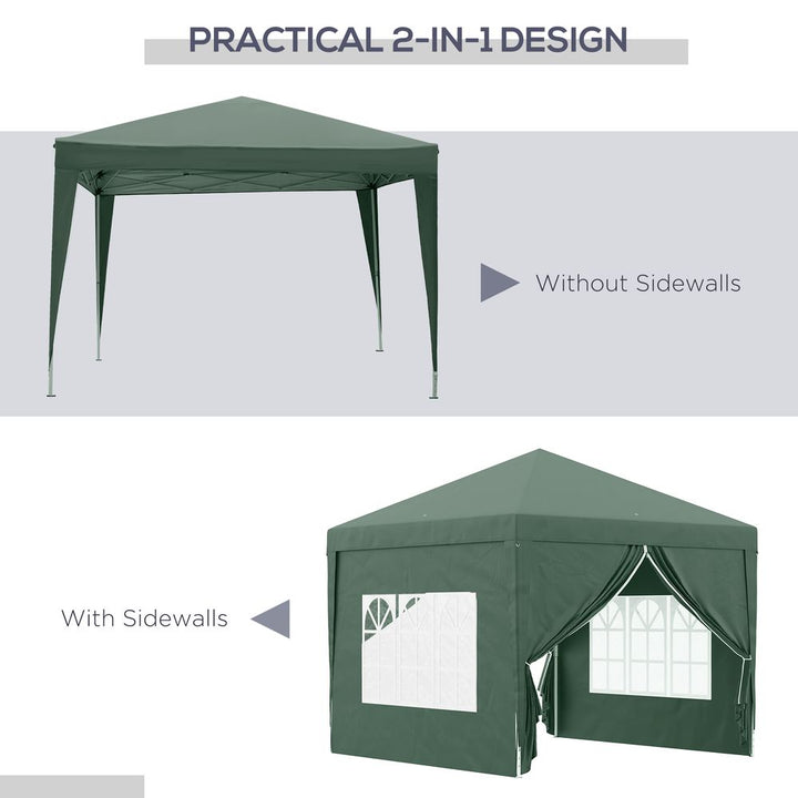 Outsunnyxm Pop Up Gazebo Party Tent Canopyarquee with Storage Bag Green