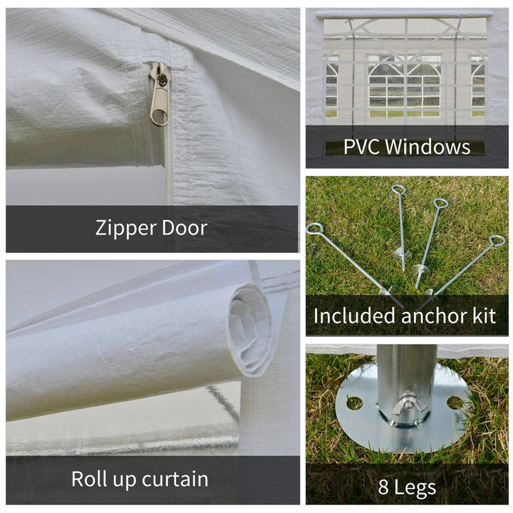  x Car Tent Outdoor Car Canopy Shelter Water-Resistant Sidewall White