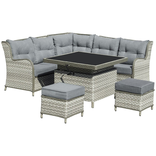  PE Rattan Wicker Sofa Set Sectional Conversation Furniture Set