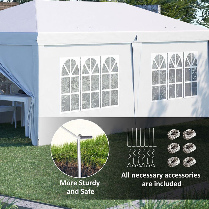 Outsunny x Pop Up Gazebo Height Adjustable Party Tent w/ Storage Bag Black