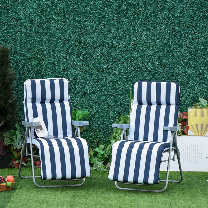  Outdoor Sun Recliners Loungers Foldingulti Position Relaxers Chair & Cushion
