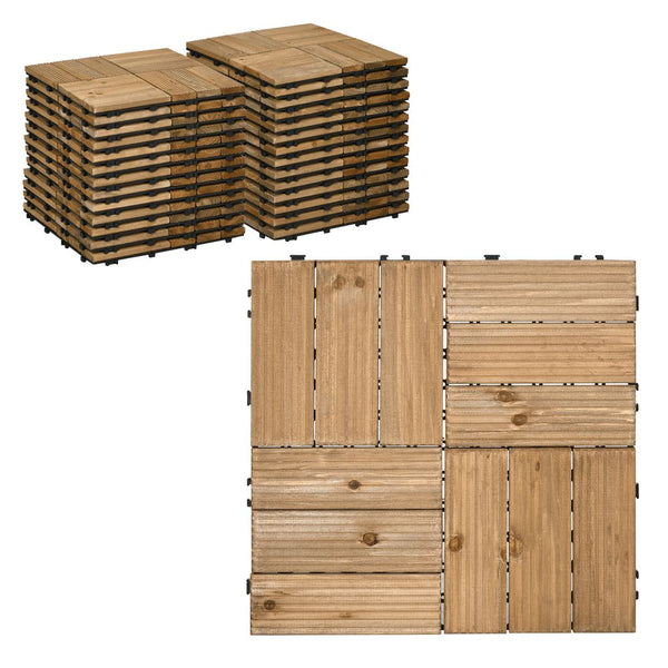 Pack of Interlocking Decking Tiles x Outdoor Flooring, .?, Brown