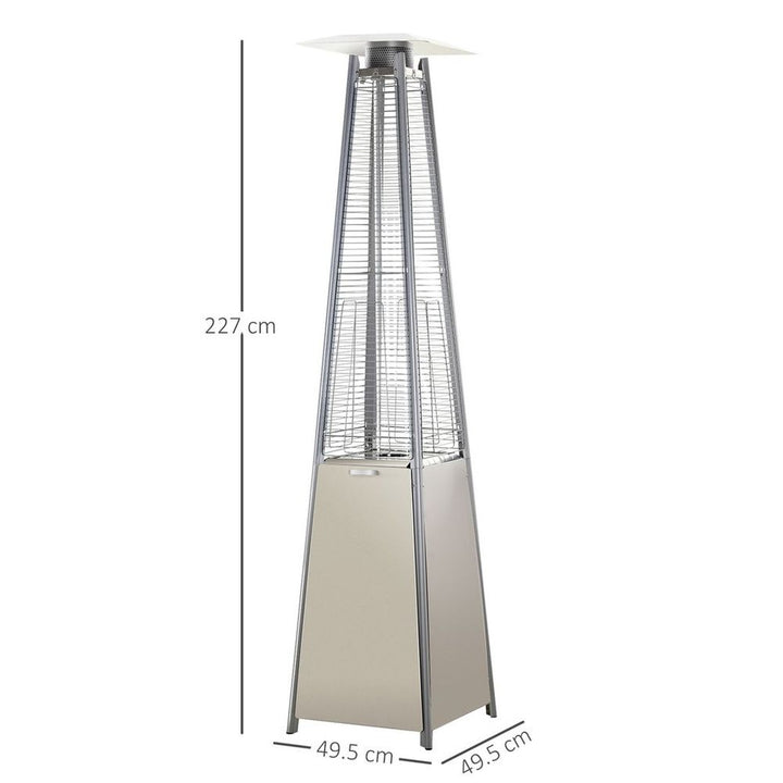 .KW Patio Gas Heater Outdoor Pyramid Propanes Heater w/ Cover