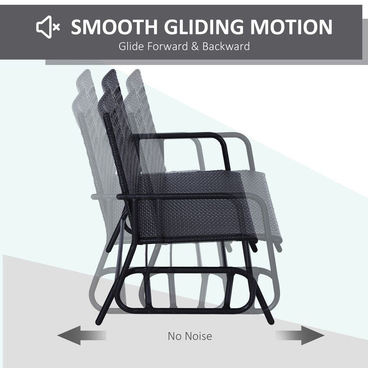  Seater Wicker Glider Bench Chair Rocking Chair Patio Garden Armchair