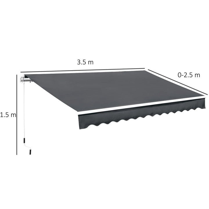 .x.manual Awning Canopy Retractable Sun Shade Shelter Winding Handle