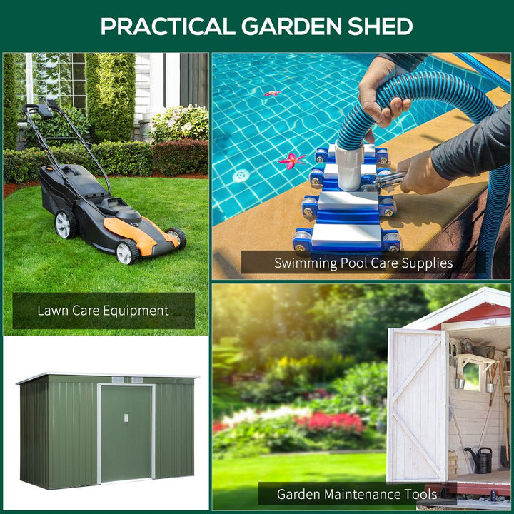 ft x .ft Corrugatedetal Shed with Foundation Vent Doors Green