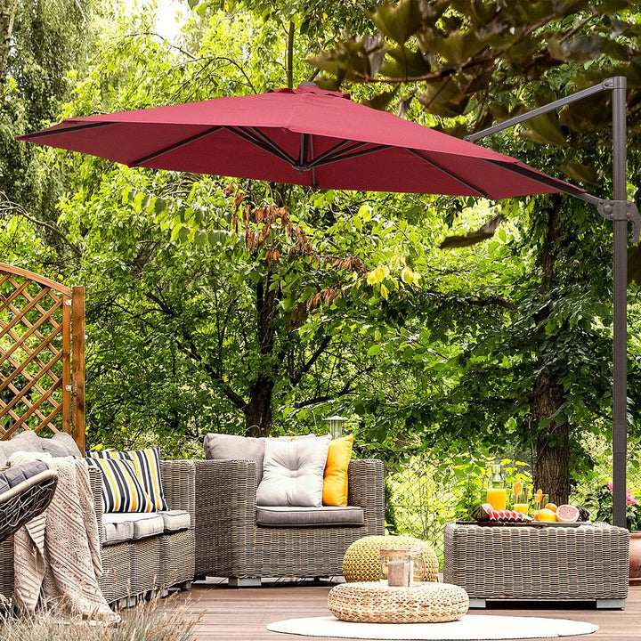 m Cantilever Aluminium Frame Outdoor Garden Parasol
