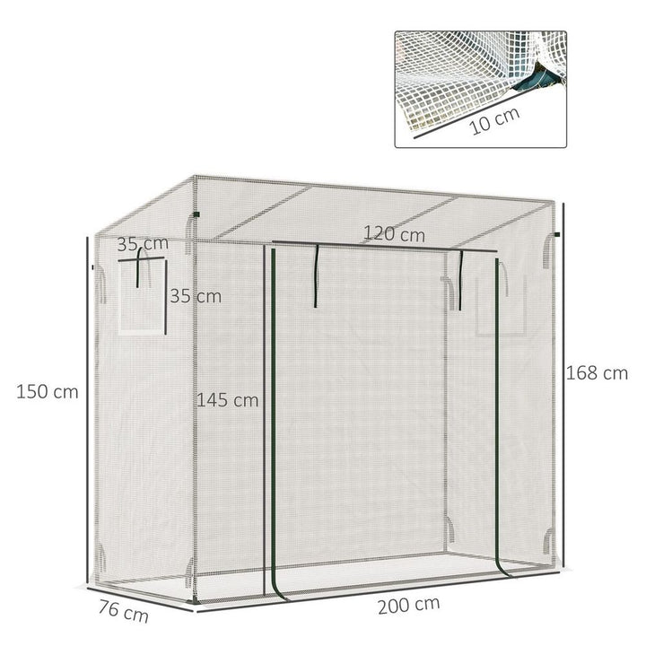 Outsunny Walk-in Garden Greenhouse Plant Warm House w/ Roll Up Door