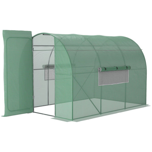 Outsunny x Reinforced Walk-in Polytunnel Garden Greenhouse Steel Frame