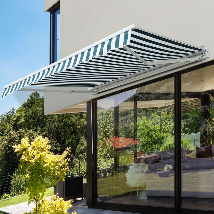 Manual Retractable Sun Shade Patio Awning Outdoor Deck Canopy Shelter, .mxm
