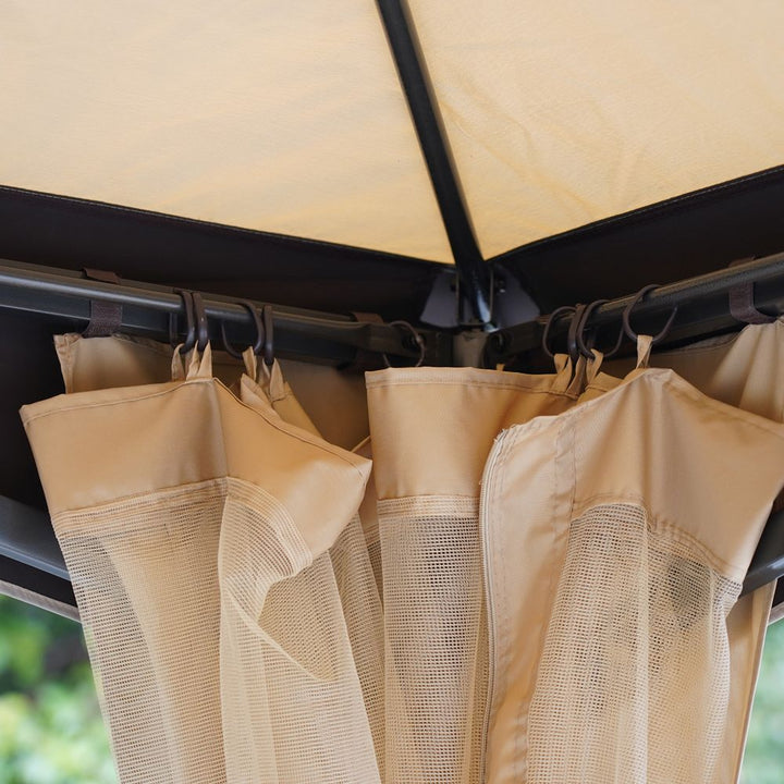  x ' Outdoor Patio -Tier Roof Gazebo Canopy Steel Frame w/esh Sidewalls