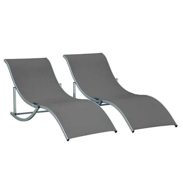 Set of S-shaped Zero Gravity recliners Dark Grey