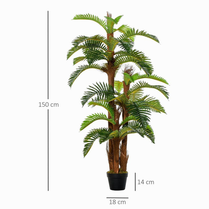 Artificial Fern Tree Leaves with Nursery Pot, Fake Plant 