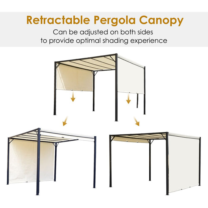 Metal Pergola With Canopy Retractable Pergola Canopy .m Cover Cream