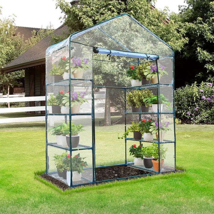  Tiers Shelvesetal Frame Walk in Portable Greenhouse 