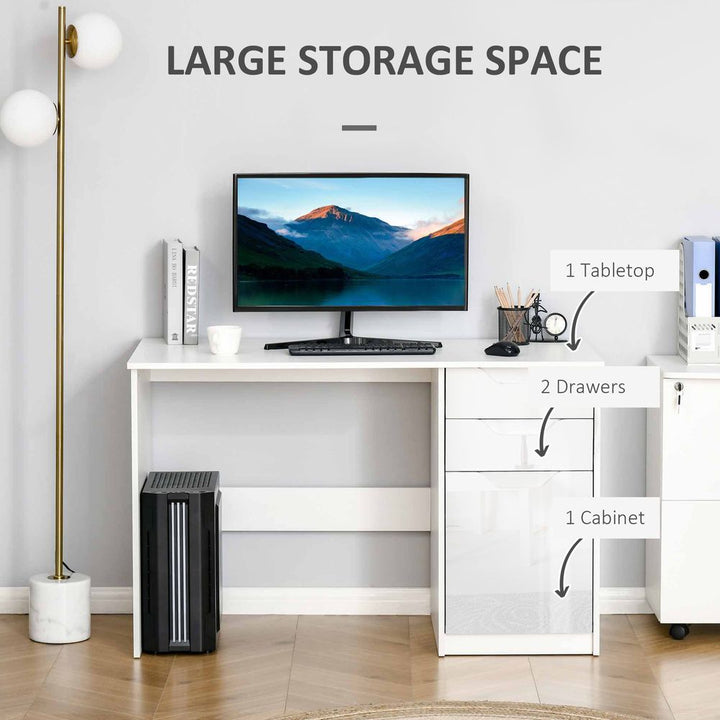 Computer ,Workstation White w/ Drawers Home Office