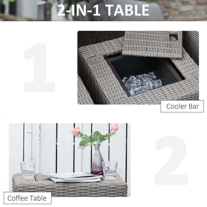  Seater Outdoor PE Rattan Patio Furniture TableOlefin Cushion