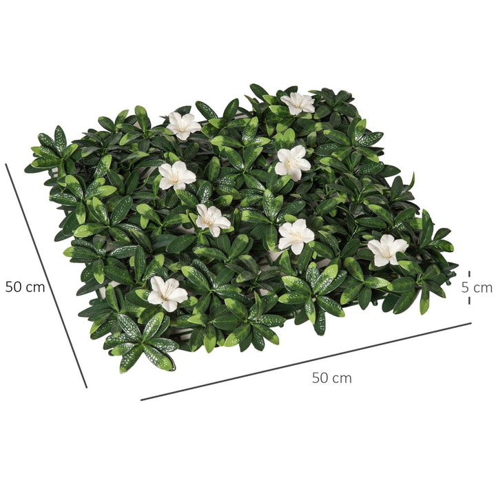  Artificial Boxwood Panel Faux Rhododendron Greenery Backdrop Outsunny