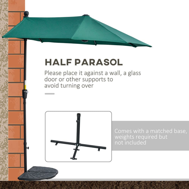 m Half Parasolarket Umbrella Crank Dark Green