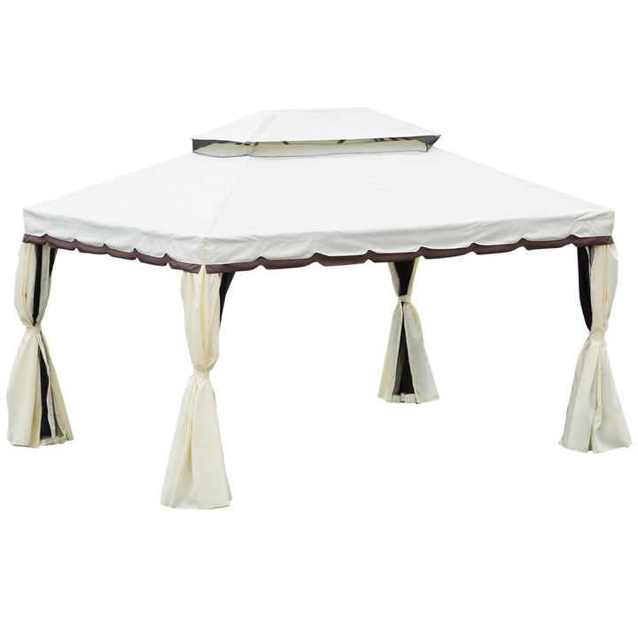  Vented Roof Aluminium Frame Gazebo Cream White