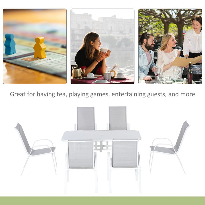  Piece Garden Dining Set Seater Outdoor Patio Furniture Grey