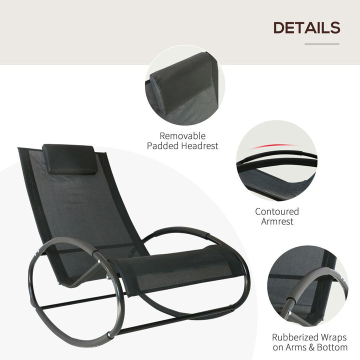 Outsunny Orbital Zero Gravity Rocking Chair, H 