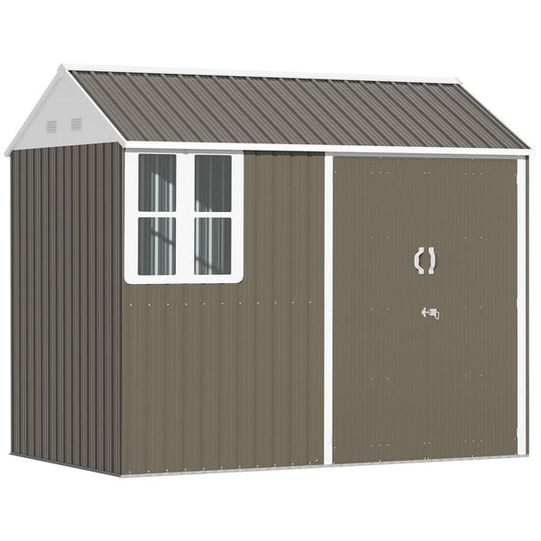 Outsunny xftetal Garden Shed Outdoor Storage Shed w/ Doors Window, Grey