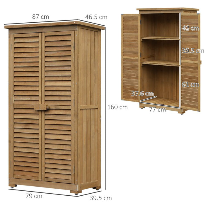 Wooden Garden Storage Shed Unit, -Tier Shelves Tool Cabinet Organizer