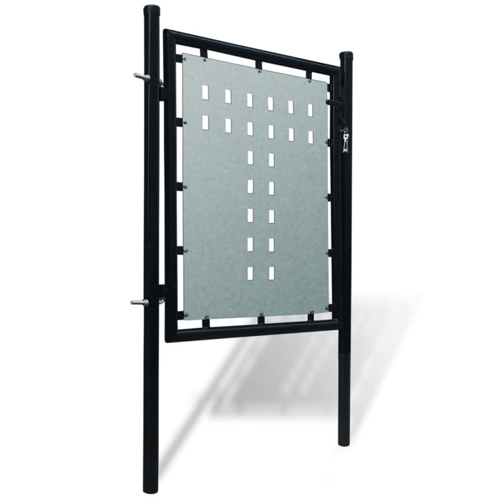 Black Single Door Fence Gate x 