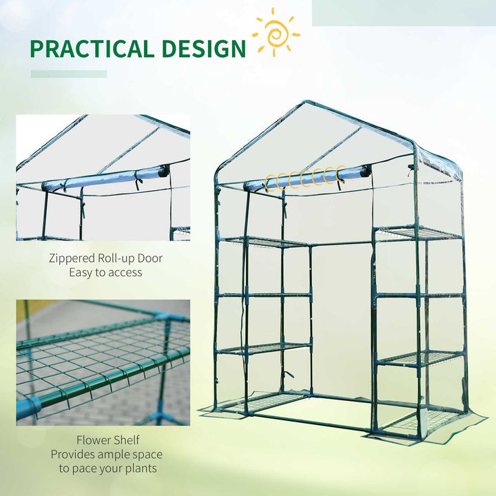  Tiers Shelvesetal Frame Walk in Portable Greenhouse 