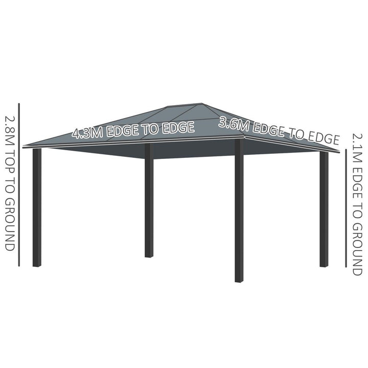 Outsunny .m x .m Aluminium Frame Texteline Draped Hardtop Gazebo Brown