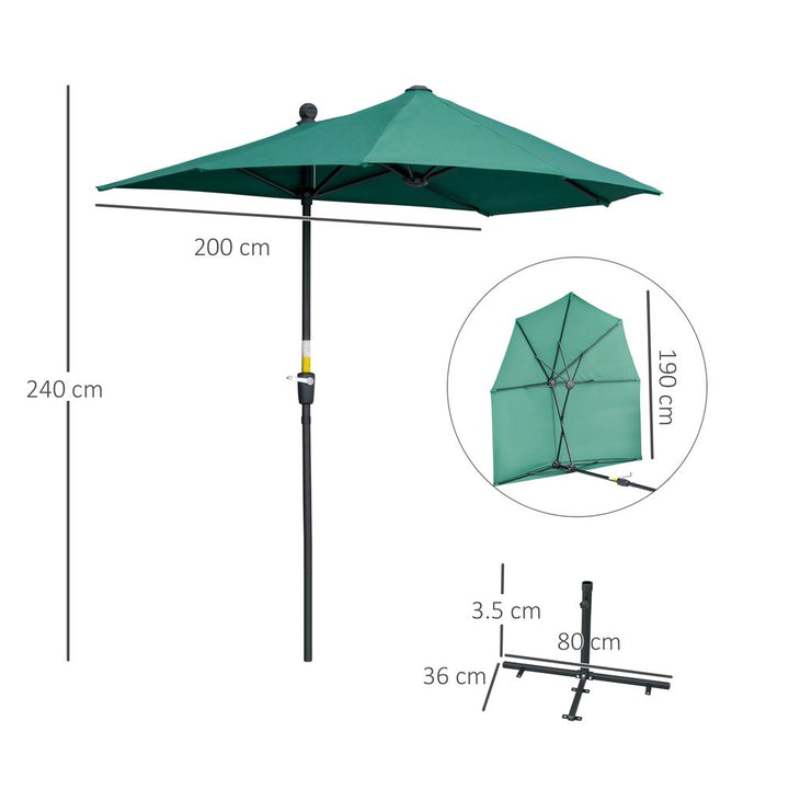 m Half Parasolarket Umbrella Crank Dark Green