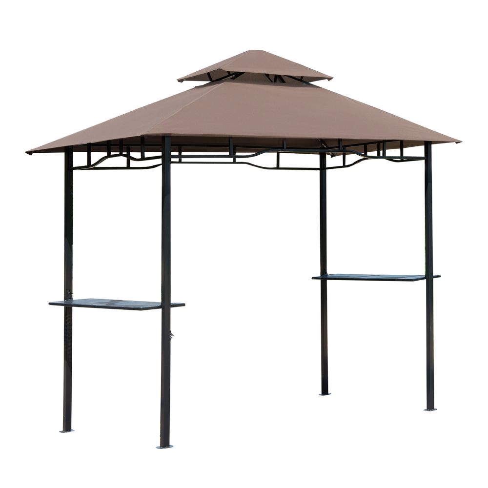 8ft Double Tier Gazebo Grill Canopy Tent Shelter Coffee