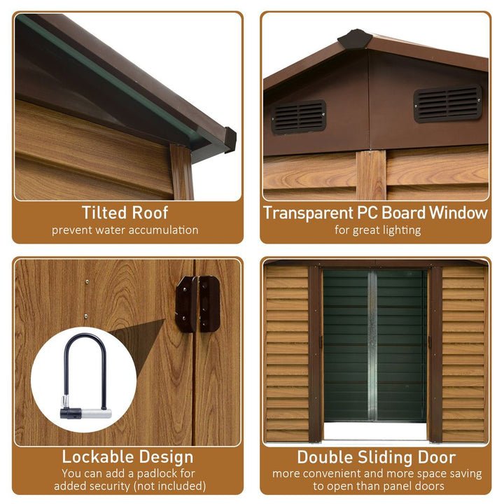 Garden Shed, .Lx.Wx.-.H , Steel