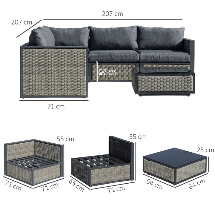  Patio PE Rattan Sofa Set Sectional Conversation Furniture Set