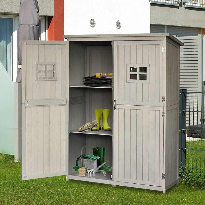 Garden Shed W/Double Door, Pine Wood, . 