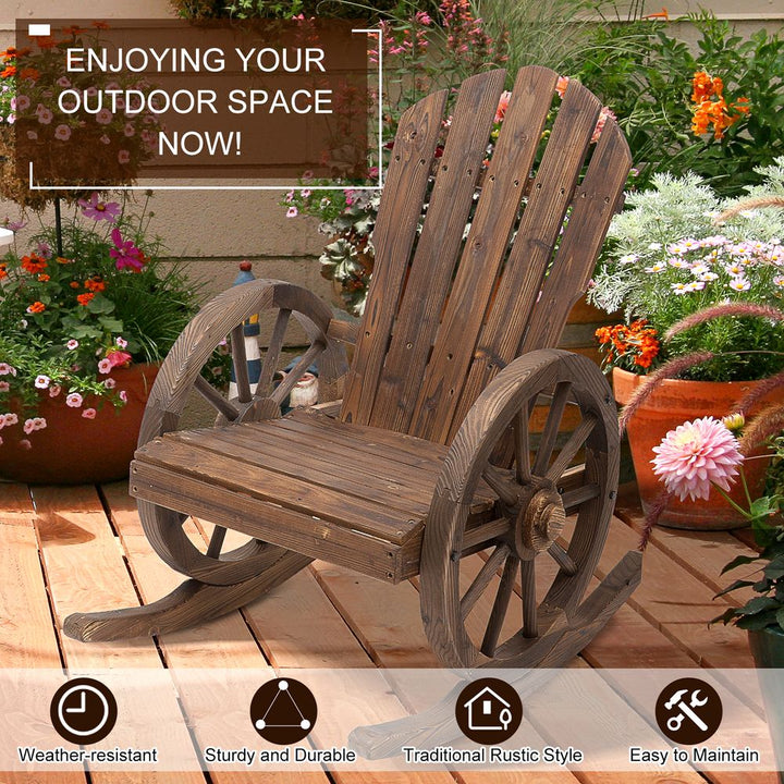 Adirondack Rocking Chair Porch Poolside Garden Lounging Outsunny