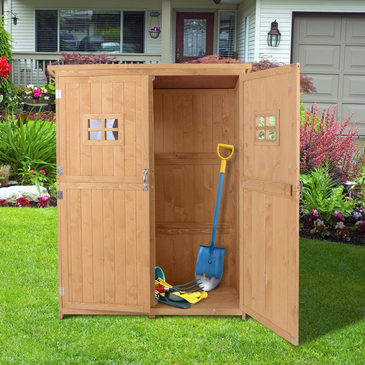 Garden Shed W/Double Door, Pine Wood, . 