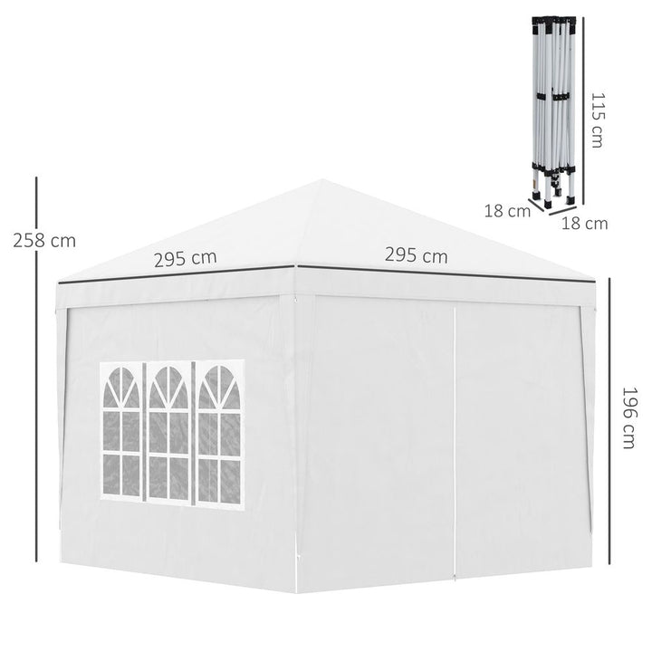 Outsunnyxm Pop Up Gazebo Party Tent Canopyarquee with Storage Bag White