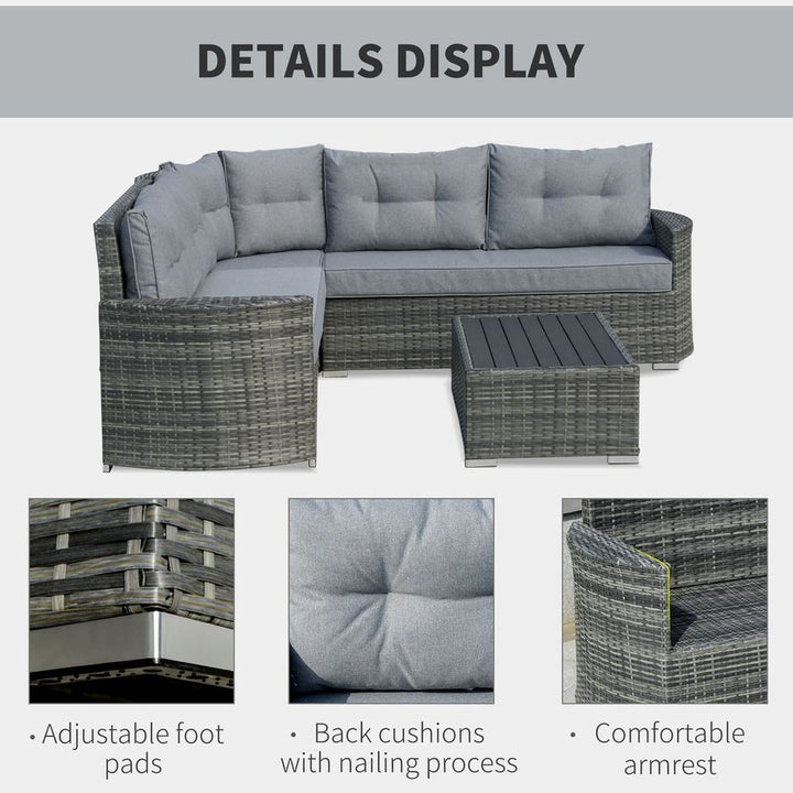 Aluminium Pieces Outdoor PE Rattan Sectional Conversation Sofa Set