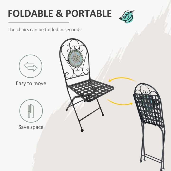 pc Bistro Set Dining Folding Chairs Patio Furniture Outdoor