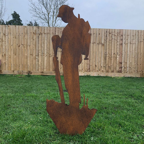 LargeETAL Lest We Forget Soldier GARDEN Decoration Statue