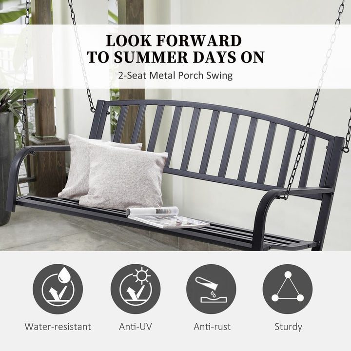 Metal -Seater Outdoor Swing Chair Black