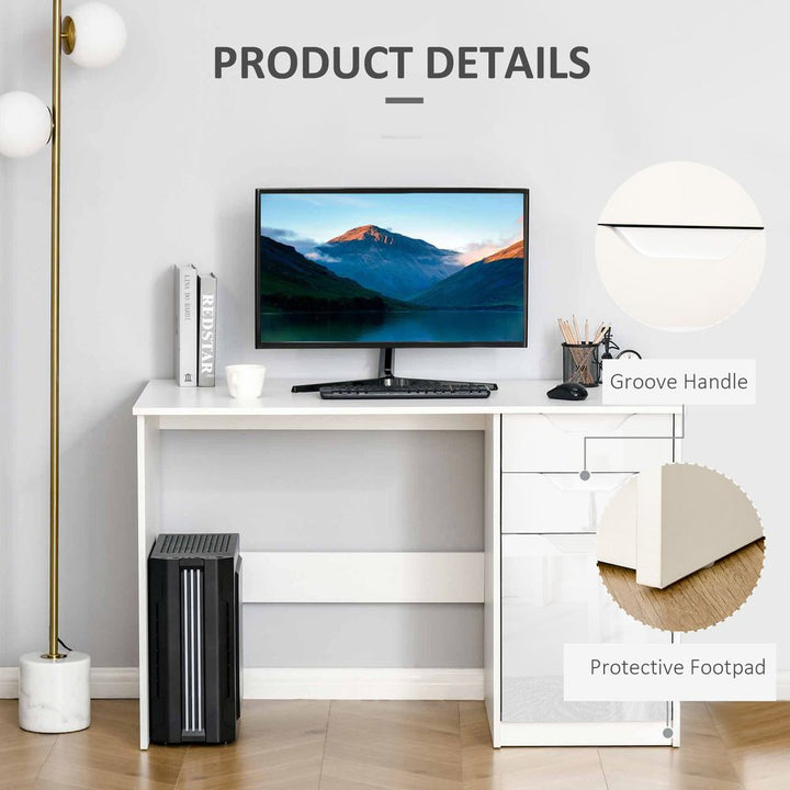 Computer ,Workstation White w/ Drawers Home Office
