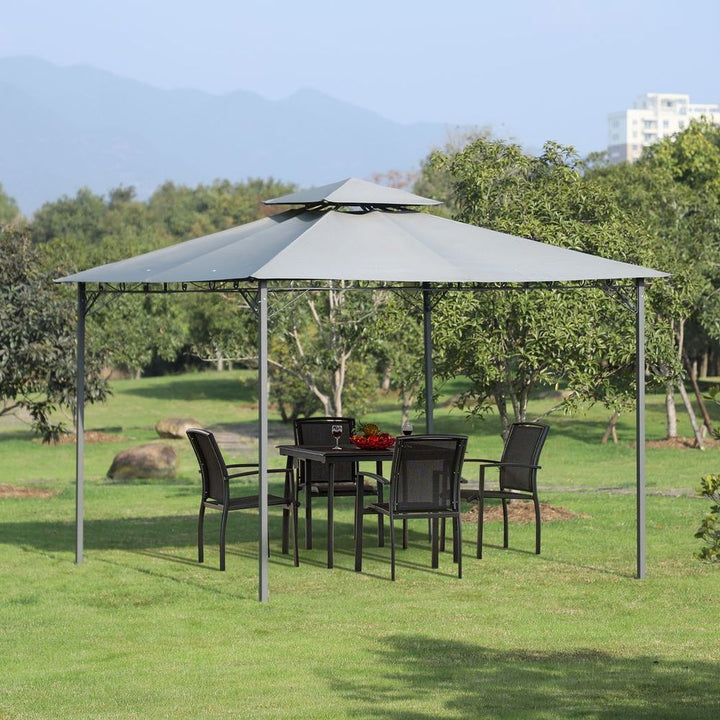 x(m) Outdoor Patio Gazebo Steel Canopy Tent Pavilion -Tier Roof Top