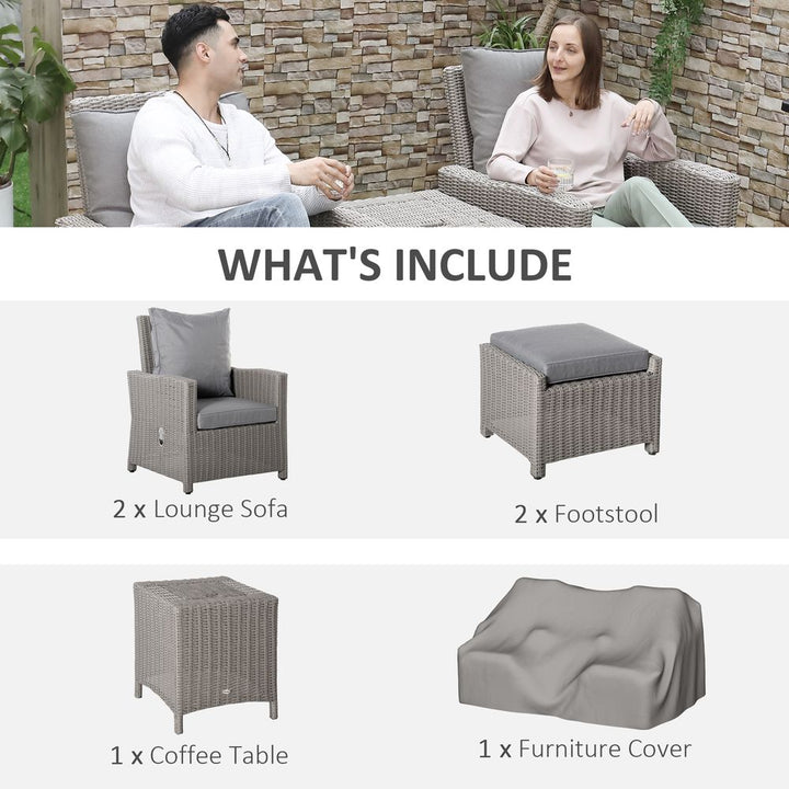  Seater Outdoor PE Rattan Patio Furniture TableOlefin Cushion