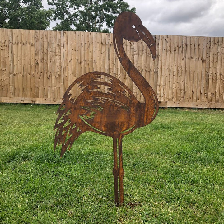 Metal FLAMINGO Garden decoration lawn feature ornament statue